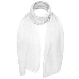 Basic Sense Plain Chiffon Soft Sheer Scarf, White