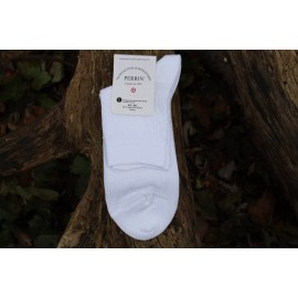 Perrin Women's White Pure Knit Fine Cotton Thread Lisle Mid Calf Size US 9