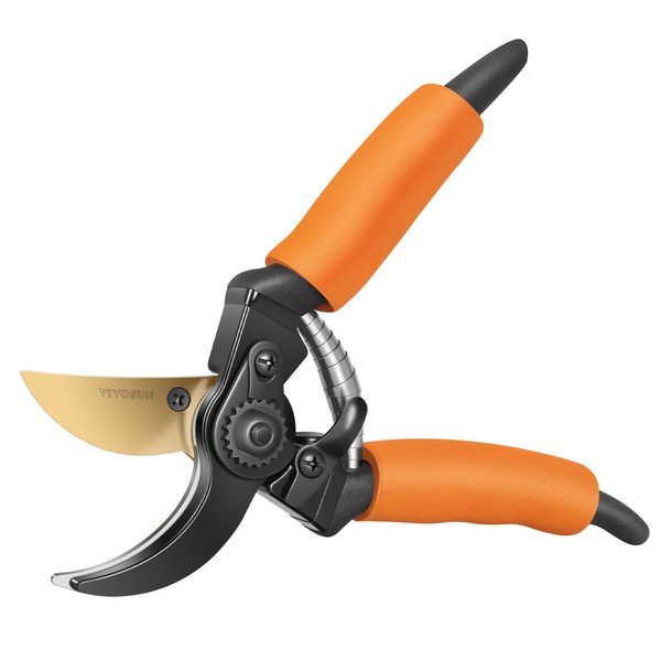 VIVOSUN 8.5" Bypass Pruning Shears for Gardening, Heavy-Duty Garden Scissors,