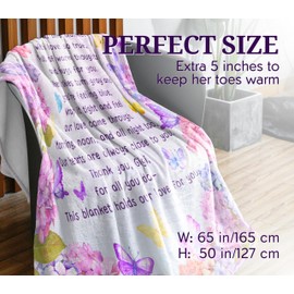 Huglanket Gran Gifts from Grandchildren, Grandma Gifts for Gran – Butterfly Flannel Throw Blanket for Grandma, Birthday, Mother’s Day, Christmas, 127cm × 165cm