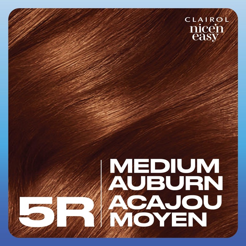 Clairol Nice'n Easy Permanent Hair Dye, 5R Medium Auburn Hair