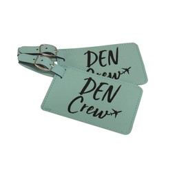 Denver Crew Base Luggage Tag for Flight Attendants, DEN Crew Base, Set of Two (Teal)
