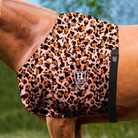 Harrison Howard Horse Stretchy Shoulder Guard Anti Rub Bib for Horse Classic Leopard L