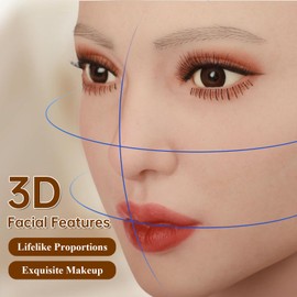 BodhiTCM Realistic Life-Size Mannequin Female Head Silicone Display Head for Wigs, Scarves, Jewelry, and Necklaces - Lifelike Bald Model with Natural Skin Tone (Model 2)