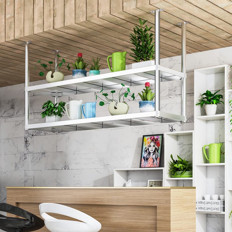 DSVONAUS Ceiling Shelf, Floating Shelves Kitchen Storage Rack, Industrial Ceiling