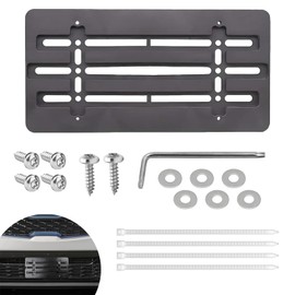 License Plate Bracket Holder, Front License Plate Bracket, Front License Plate mounting kit, No Drill Fronts Plate Mount with 6 Screws and Wrench Kit for Cars and Trucks