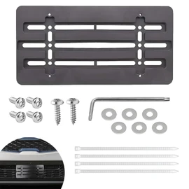 License Plate Bracket Holder, Front License Plate Bracket, Front License Plate mounting kit, No Drill Fronts Plate Mount with 6 Screws and Wrench Kit for Cars and Trucks
