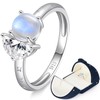 ETERMBOL Celestial Sun and Moon Ring Moonstone Ring for Women
