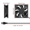 4Pcs USB Fan DC 5V 8025 80MM Cooling Fan 80x80x25mm