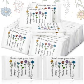 Sinmoe 60 Pack Christian Pocket Tissues Bible Verse Wallet Facial Mini Travel Size Tissues Pack Church Dinner Birthday Various Religious Party Favors(Cute Style)