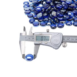 NICOLEKAY 10-Pound Fire Glass Beads - 1/2" High Luster Fire Glass Drops for Fireplace Fire Pit | Gas Log Sets | Landscaping | Fish Tank, Royal Cobalt Blue Luster (Royal Cobalt Blue)