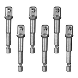JJUNW 6 Pcs 3/8 Socket Adapter, Impact Adapter Driver Bit Set, Drill Socket Adapter for Impact Driver, Automotive Diy, Extension Socket Driver Bits, Handle Nut Driver and Drills(3/8)