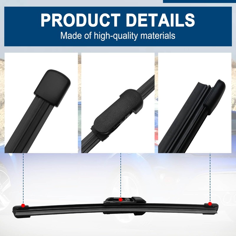 SYudwen Rear Windshield Wiper Blade Compatible with Hyundai Veloster 2012-2016
