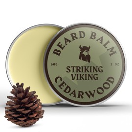 Striking Viking- Bálsamo para barba para hombres - Acondicionador sin enjuague - Bálsamo perfumado para peinar la barba elaborado con manteca de barba de origen natural, aceites de argán y jojoba que