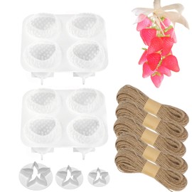 2 piezas de moldes grandes de fresa y uva para hacer jabón, kit para hacer jabón, regalo (sin jabones)