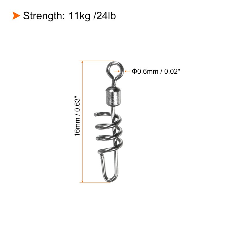 PATIKIL Cork Screw Swivel Snap, 10 Pack 24lb Stainless Steel