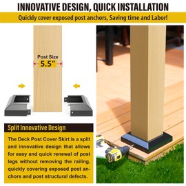 AECXM Deck Post Covers (2, Post 6″-Actual: 5.5″)