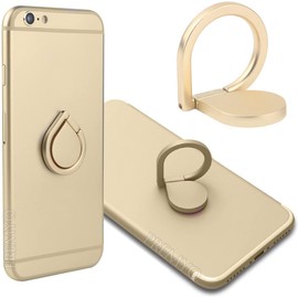 PREMYO Phone Ring Holder - 360° Rotation Universal Smartphone Grip - Comfortable One Hand Use Gold