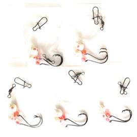 5 - Hi*Low - Pompano Rig, Surf Fishing Rig, Fishing Rigs, Double Drop Rig - Pompano, Snappers, Whiting, Drum, Spots, Etc Hand Tied w/ 30Lb Mono Line: White Corkie Floats