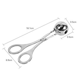 1.38 Inch Stainless Steel Ice Cream Scoop, Polished Meat Baller Spoon with Trigger, Meat Baller Spoon for Meatballs, Rice, Melon, Ice Cream, 6.34 x 2.72 Inches