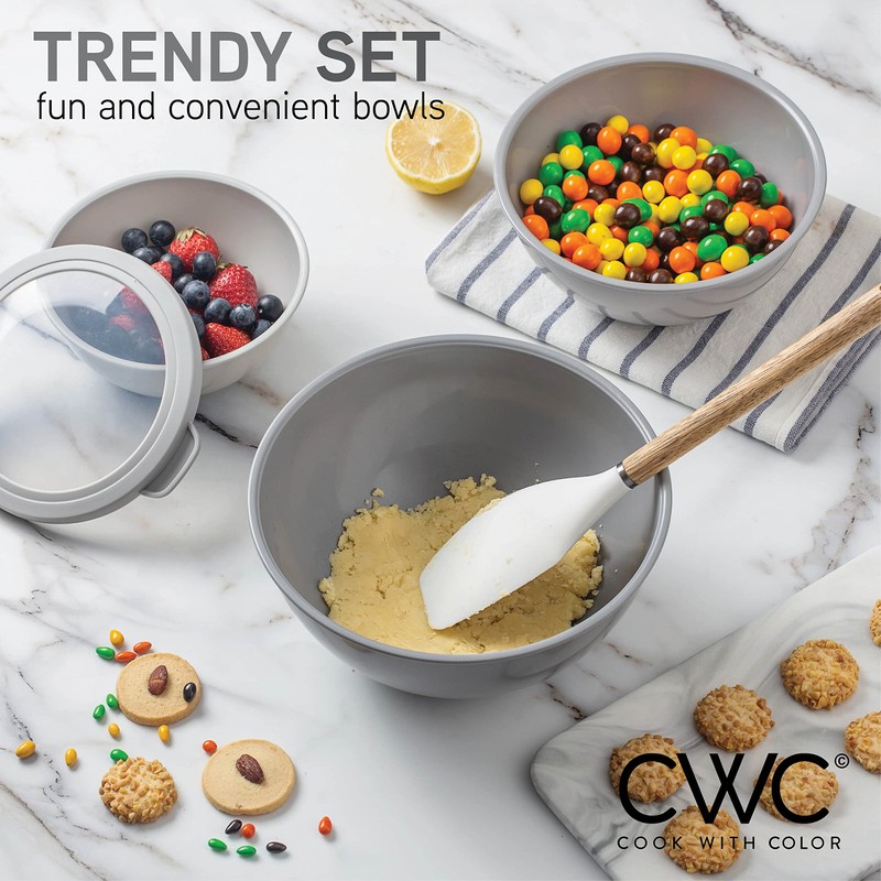 COOK WITH COLOR Mixing Bowls Set with TPR Lids -