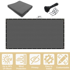 UPGRADE Privacy Screen Fence Customized 4x40 FT Dark Grey Outdoor HDPE Mesh Fabric for Construction Site,Deck,Backyard,Patio with Zip Ties DZUG010