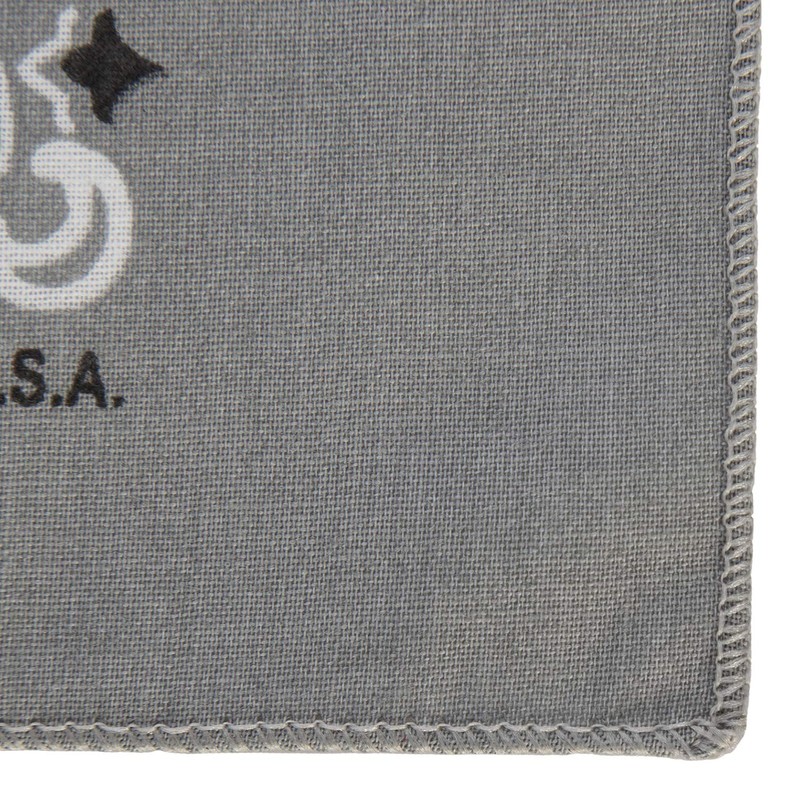 American Made Silver/Light Gray Western Paisley Bandana - Single Piece