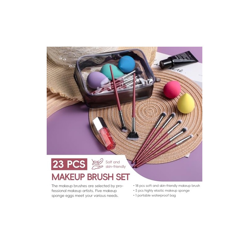 BS-MALL Set de Brochas de Maquillaje para Ojos de 18