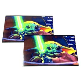 2 pack Saber Baby Yoda-like StarWars Vinyl Decal Window Bumper Sticker 5x3"