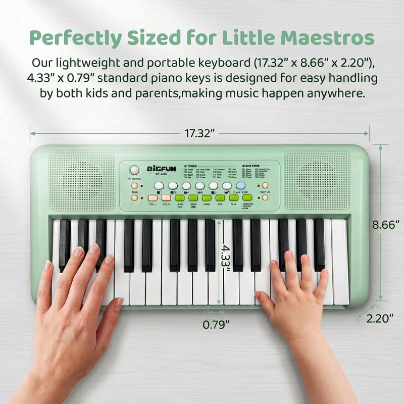 Raimy 32 Key Keyboard Piano for Kids with Microphone and