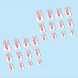 Enppode French Tips Nails Medium Press on Nails White Fake Nails Glossy Full Cover Nails for Women 24 PCS/Set