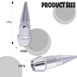 MEAJOO 4PCS Spiked Style Tire Valve Stem Caps, Universal Aluminium Alloy Dustproof Tire Valve Stem Covers for Cars, SUV, Trucks, Bikes, Motorcycles, Bicycles(Silver)