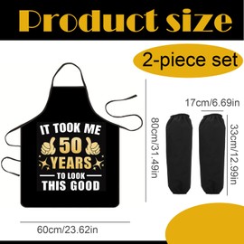 PMELCXD Exclusive Birthday Gifts – 50 Years Apron and Gloves Set – 'Gifts for Birthday Man', for 50-Year-Old Men and Women, Cooking Lovers and Chefs