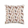 Cow Print Animal Pattern Mixed Brown Throw Pillow