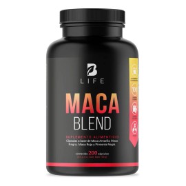 Complejo Maca Amarilla Negra Roja 200 Cápsulas Life Sabor