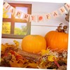 Ciieeo 1pc Happy Fall Maple Themed Banner Pre-assembled Thanksgiving Decorations