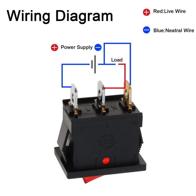 Smgda 10pcs Rocker Switch, 3 Pin 2 Pole 6A/250V 10A/125V
