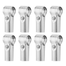 sourcing map 8Pcs T Pipe Clamp Connector, Structural Pipe Connector Chain Link Fence Clamp Stainless Steel Corner Fitting End Rails Clamp Fit OD 1 Inch(25mm), Silver