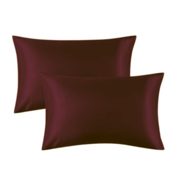 Classic Modal Satin Pillow Covers (Set of 2) Maroon King