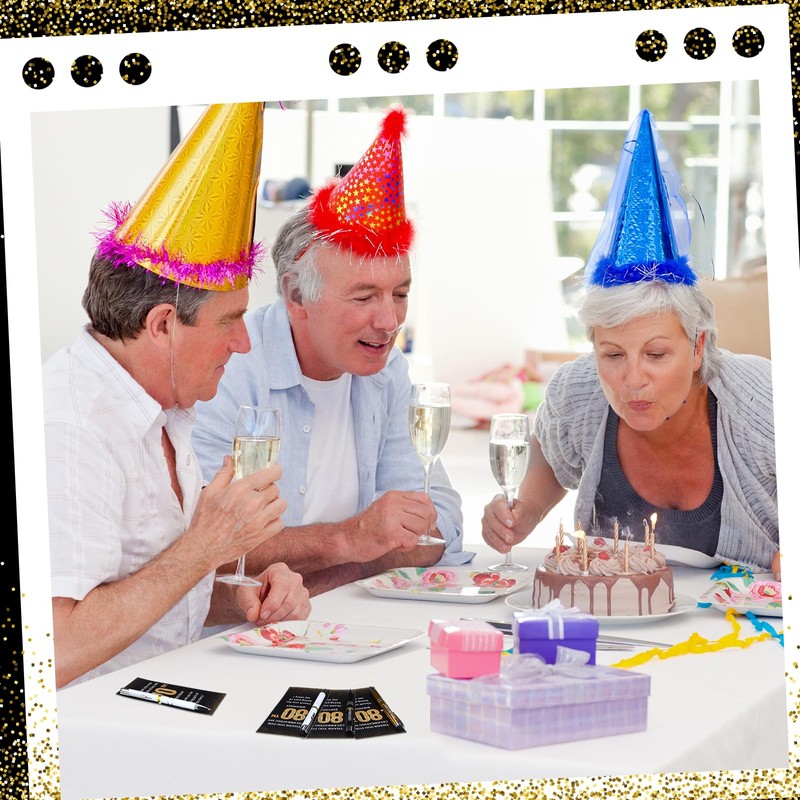 Shknldzsm 24 Set 80th Birthday Party Favors Pens with Thank