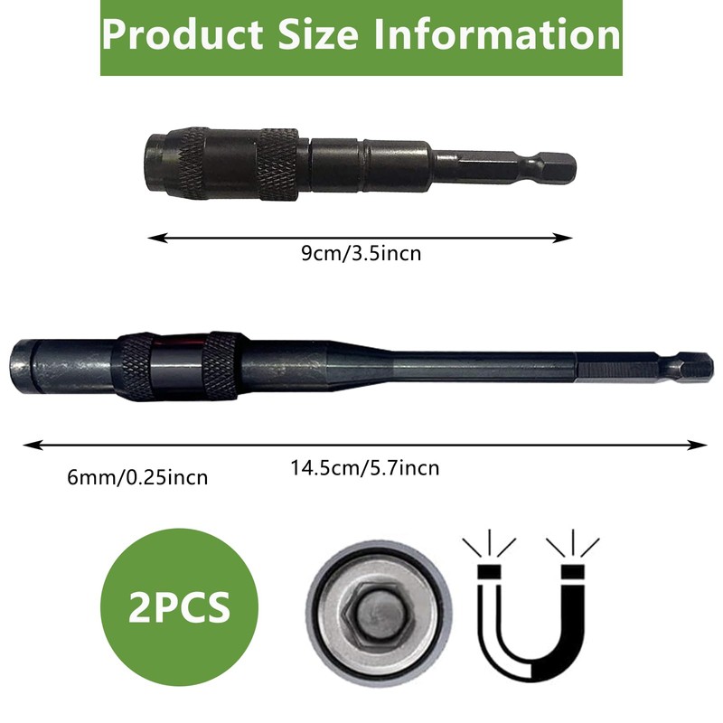 2 Pcs Magnetic Pivot Drill Bit Holder, 1/4 "Multi Angle