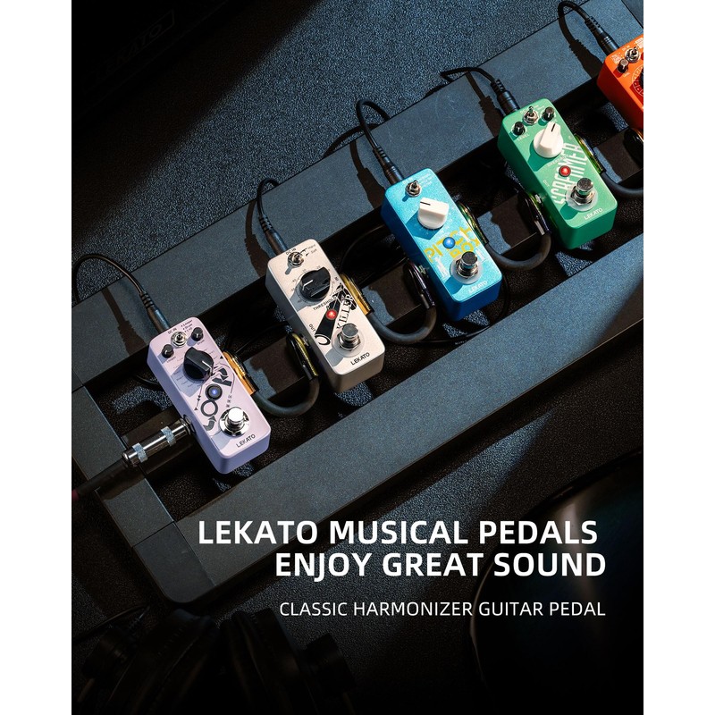 LEKATO Harmonizer Mini Pitch Shifter Pedal, Compact Guitar Effects with