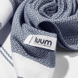 Luum® Bath Towel, Large 100 x 200 cm, Hammam Towel, Sauna Towel, Hand Towel, Yoga Towel, Shower Towel, Beach Towel, Travel Towel, Turkish Peshtemal Towels, Women and Men, 100% Cotton, Dove Blue