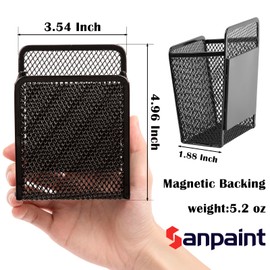 Magnetic Pen Holder - Magnetic Black Mesh Locker Cups, Organizational Supplies, Strong Magnet Storage Marker Pen Pencil Organizer for Refrigerator,Whiteboard,Locker Accessories