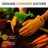 WESTWOOD FOX Leather Gardening Gloves for Men Women,Tough Leather Safety