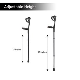 BeneCane Forearm Crutches Lightweight Arm Crutch - Adjustable, Ergonomic - Comfortable on Wrist - Non Skid Rubber Tips (1 Pair/Packing)