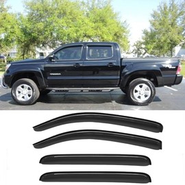STARTSHIP 94270 Original Side Window Visors Wind Deflector,4pcs Outside Mount Style Nice Sun Rain Guards Set fit for 2024-2025 Toyota Tacoma Double Cab with 4 Full Size Doors Pickup