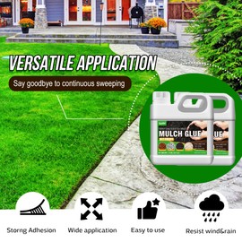 Mulch ＆ Rock Glue - 0.5 Gallon Mulch Adhesive Pea Gravel Binder for Landscaping, Landscape, Garden - Ready to Use Spray, Mulch Gravel Stabilizer Glue for Bonding Lockdown Rock, Bark, Sand, Pine Straw