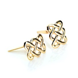 9ct Yellow Gold Knot Design Earrings | With Andralok Clasp, Yellow Gold, Easy to use