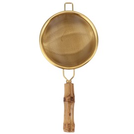 Fine Mesh Chai Tea Strainers, Stainless Steel Mesh Tea Infuser Stainless Steel Walnut Filter with High Capacity Design Dishwasher Cleaning Safer for KungFu Tea Set (Gold)